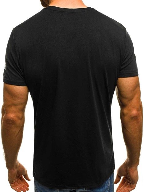 OZONEE JS/SS356 Camiseta de hombre negra