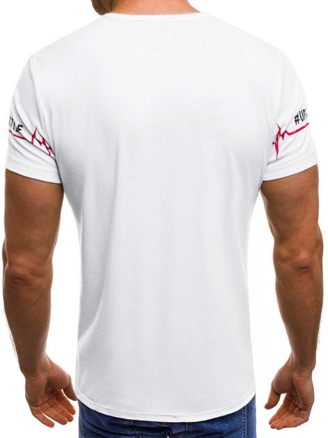 OZONEE JS/SS380 Camiseta de hombre blanca