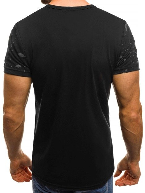 OZONEE JS/SS388 Camiseta de hombre negra