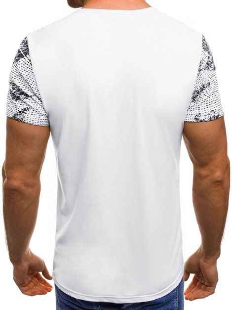 OZONEE JS/SS393 Camiseta de hombre blanca