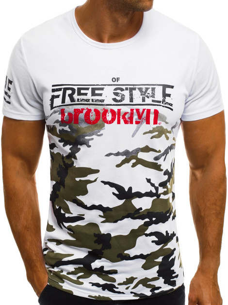 OZONEE JS/SS539 Camiseta de hombre blanca