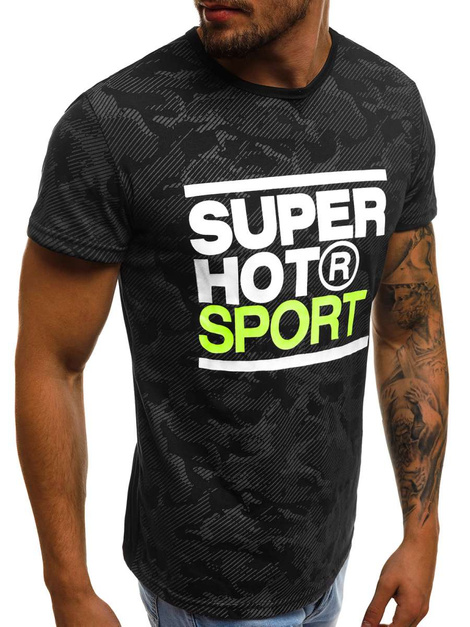 OZONEE JS/SS563 Camiseta de hombre negra