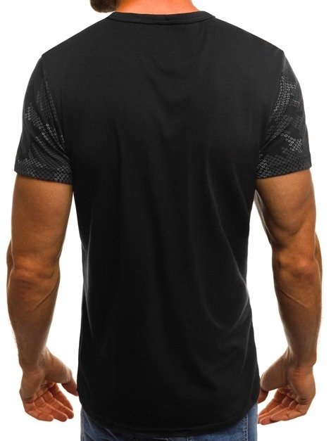 OZONEE JS/SS567 Camiseta de hombre negra
