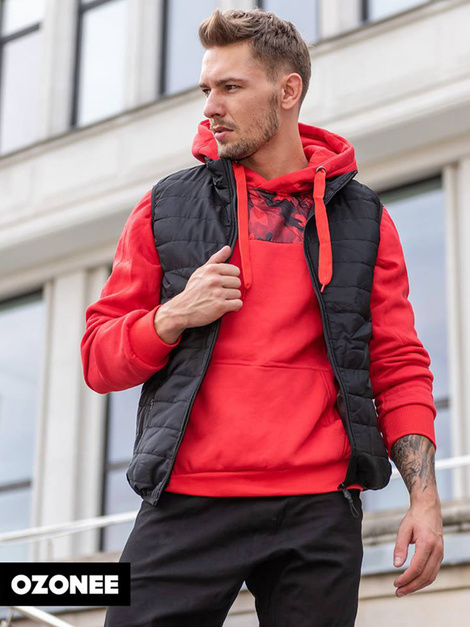 OZONEE JS/TR03 Sudadera de hombre roja