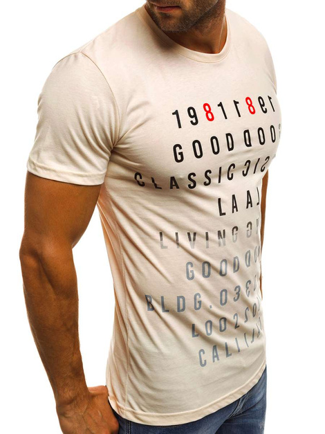 OZONEE MECH/2044 Camiseta de hombre beige