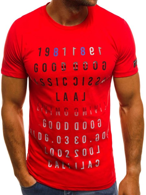 OZONEE MECH/2044 Camiseta de hombre rojo