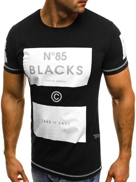 OZONEE MECH/2046 Camiseta de hombre negra