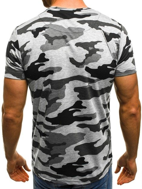 OZONEE MECH/2064 Camiseta de hombre camuflaje-gris