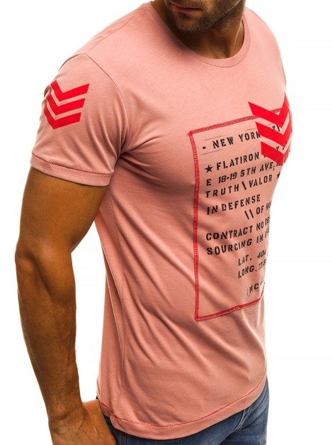 OZONEE MECH/2079T Camiseta de hombre Rosa