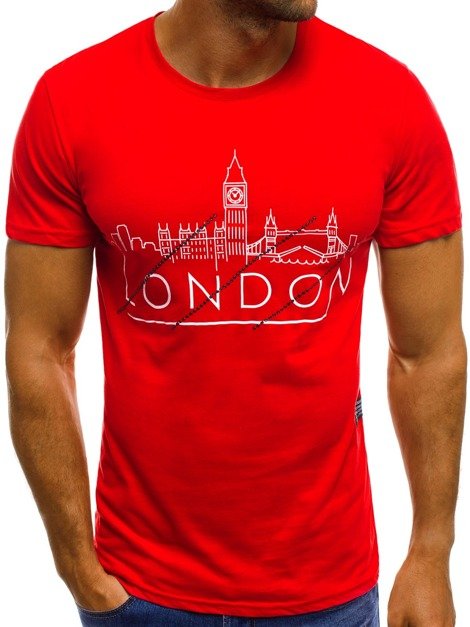 OZONEE MECH/2087 Camiseta de hombre roja
