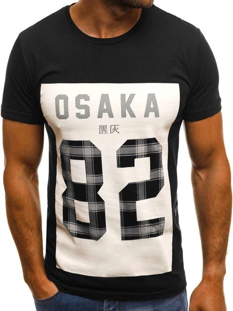 OZONEE MECH/2094 Camiseta de hombre negra