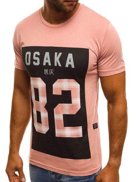 OZONEE MECH/2094 Camiseta de hombre rosa