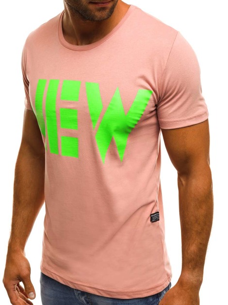 OZONEE MECH/2095 Camiseta de hombre rosa