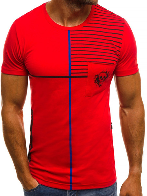 OZONEE MECH/2096 Camiseta de hombre roja
