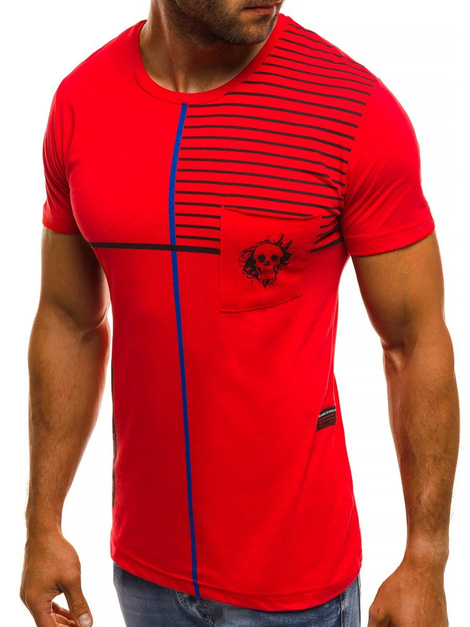 OZONEE MECH/2096 Camiseta de hombre roja