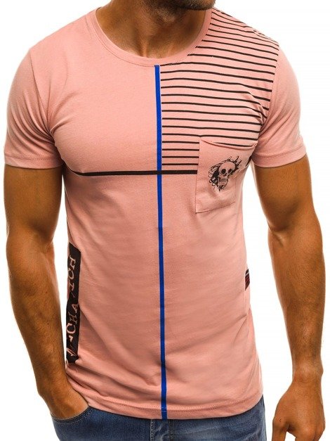 OZONEE MECH/2096 Camiseta de hombre rosa