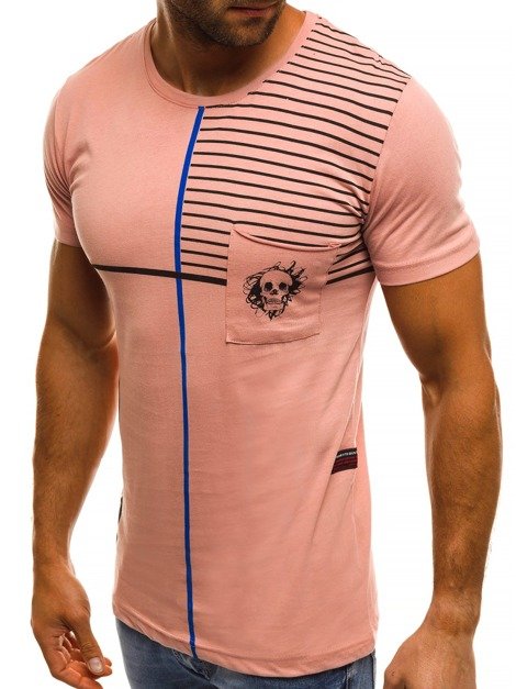 OZONEE MECH/2096 Camiseta de hombre rosa