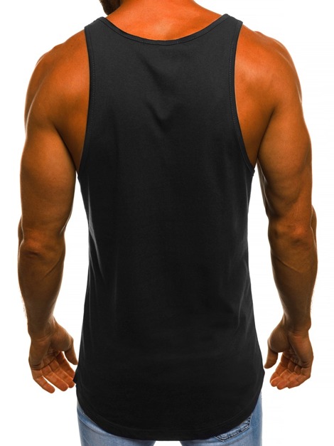 OZONEE O/1182 Camiseta sin mangas de hombre negra