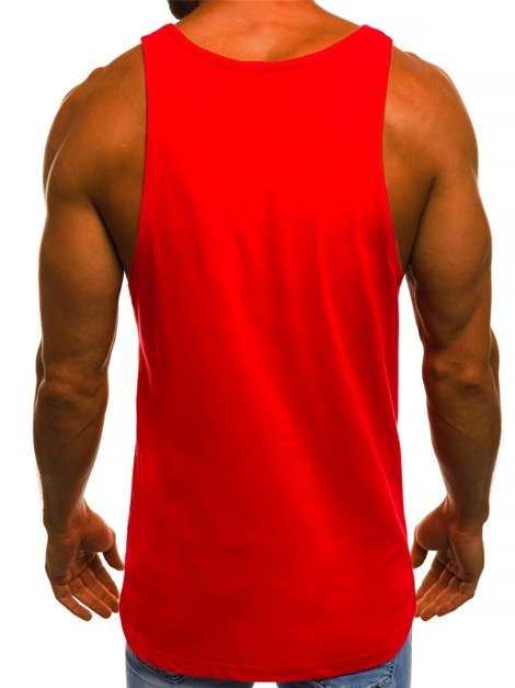 OZONEE O/1187 Camiseta sin mangas de hombre roja