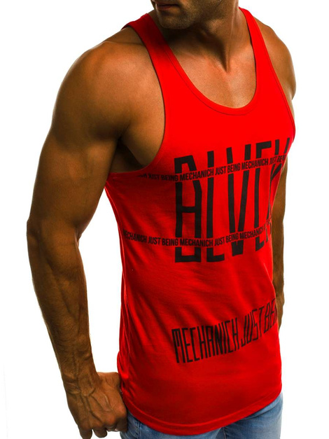 OZONEE O/1197 Camiseta sin mangas de hombre rojo
