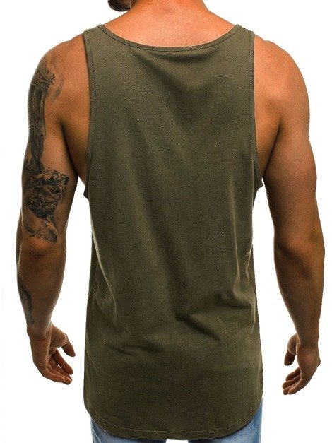 OZONEE O/1198 Camiseta sin mangas de hombre verde