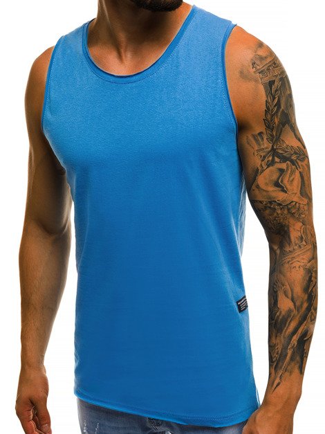 OZONEE O/1205 Camiseta sin mangas de hombre azul