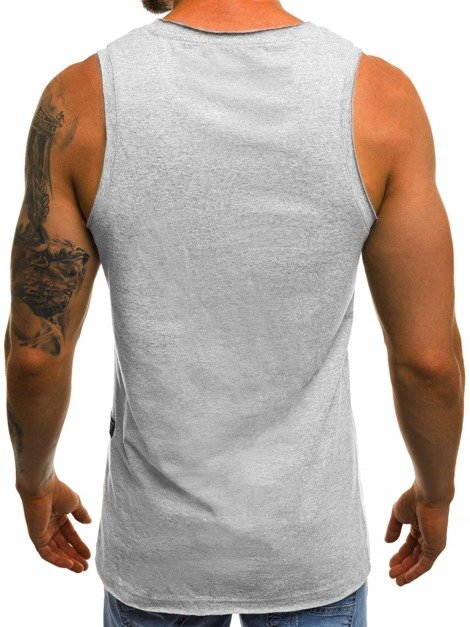 OZONEE O/1205 Camiseta sin mangas de hombre gris