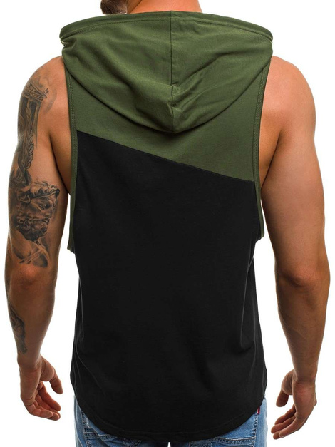 OZONEE O/2651 Camiseta sin mangas de hombre verde