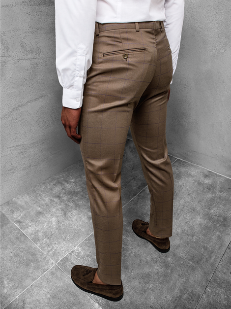 Pantalón chino de hombre marrón OZONEE DJ/5579