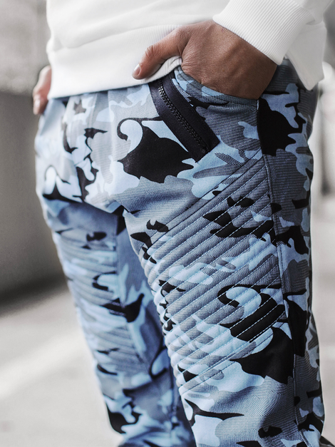 Pantalón chino jogger de hombre azul-camuflaje OZONEE A/0952