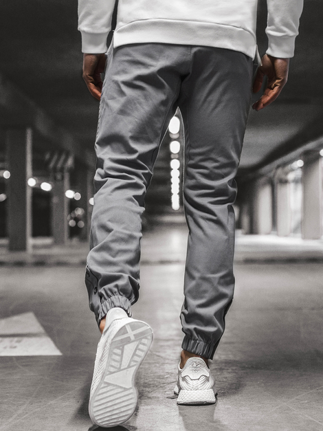 Pantalón chino jogger de hombre gris OZONEE A/0952