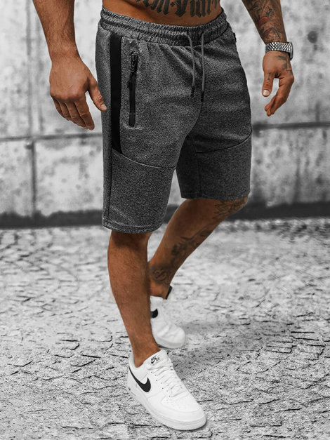Pantalón corto de hombre grafito OZONEE JS/8K279