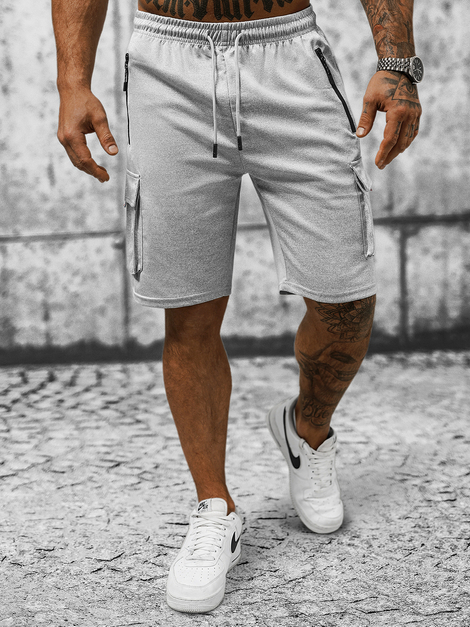 Pantalón corto de hombre gris OZONEE JS/8K278