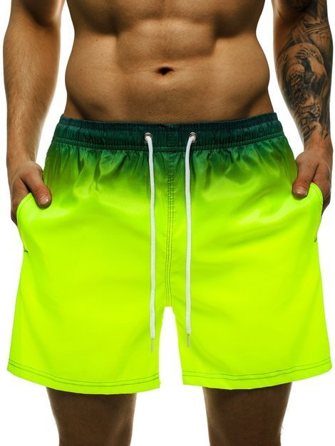 Pantalón corto de hombre verde-amarillo OZONEE ST008-9