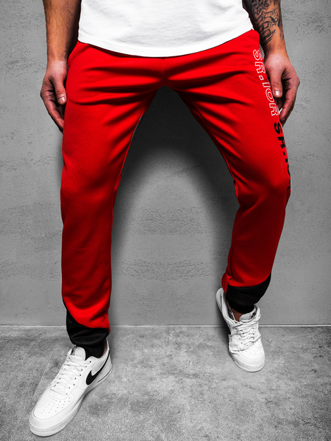 Pantalón de chándal de hombre rojo OZONEE JS/AM118Z