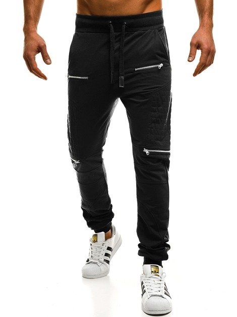 Pantalón de chándal jogger de hombre negro OZONEE A/0496 
