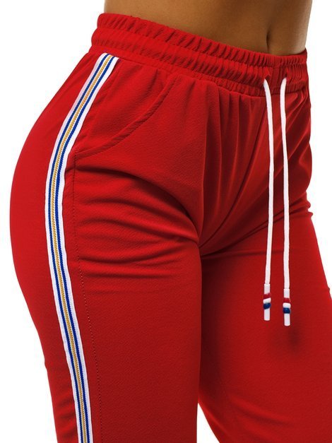Pantalón de chándal para mujer rojo OZONEE JS/1021/C5