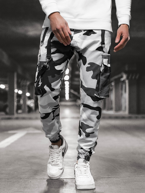 Pantalon militar blanco online y negro