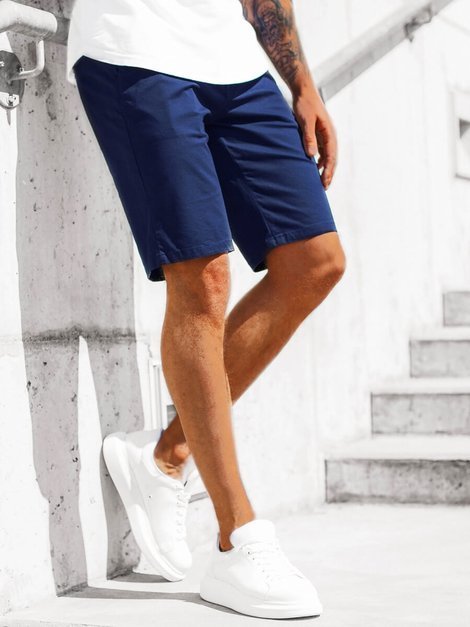 Pantalones cortos chinos de hombre azul marino OZONEE JB/JP1142