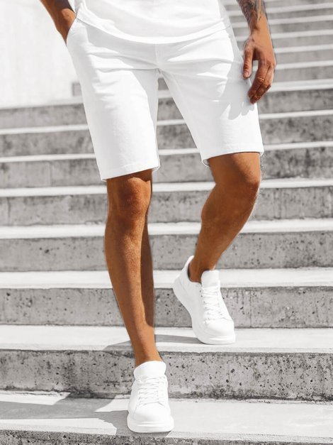 Pantalones cortos chinos de hombre blanco OZONEE JB/JP1140