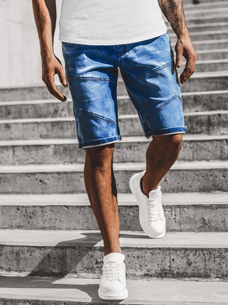 Shorts vaqueros de hombre azul OZONEE RF/HY331