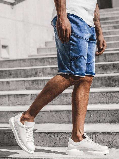 Shorts vaqueros de hombre azul OZONEE RF/HY331