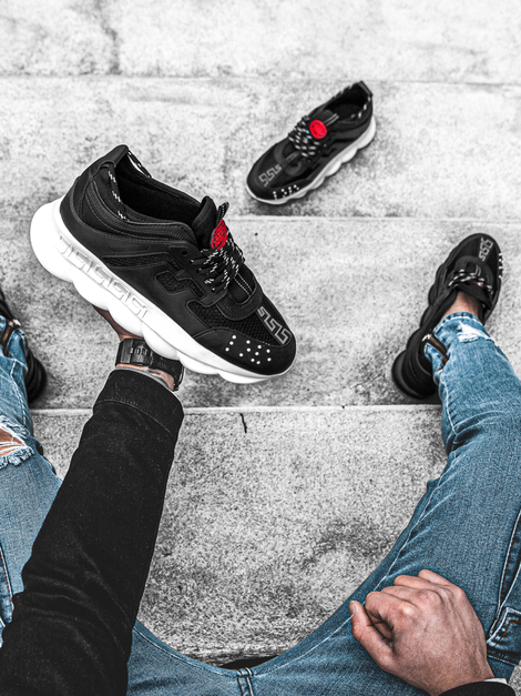 Sneakers de hombre negro-blancos OZONEE G/2020