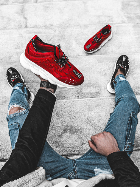 Sneakers de hombre rojo OZONEE G/2020