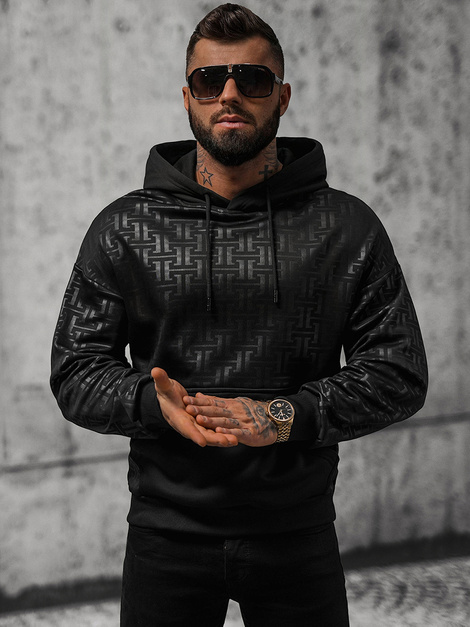 Sudadera de hombre negra OZONEE O/3A76