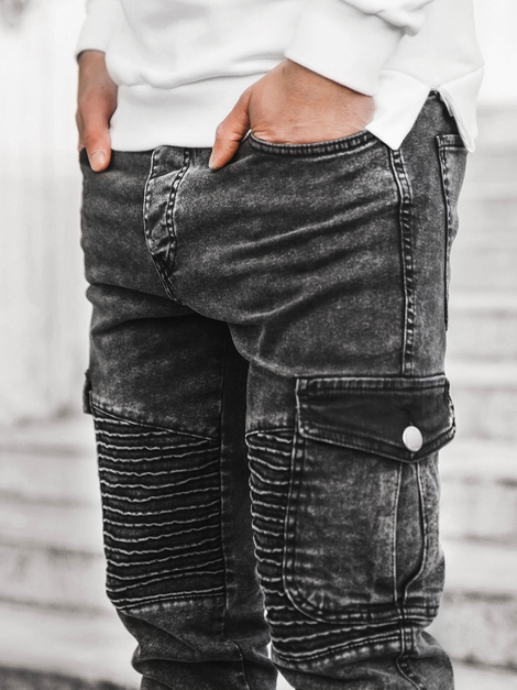 Vaqueros jogger de hombre negras OZONEE G/1064
