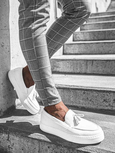 Zapatillas Slip-On de hombre blancos O/KN717