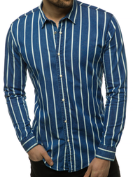 Camisa de hombre azul OZONEE R/1494