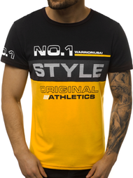 Camiseta de hombre negro-amarillo OZONEE JS/SS10900