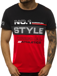Camiseta de hombre negro-roja OZONEE JS/SS10900